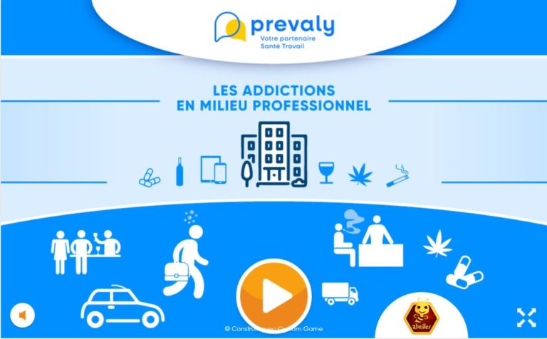 Les addictions en milieu professionnel - écran d'accueil