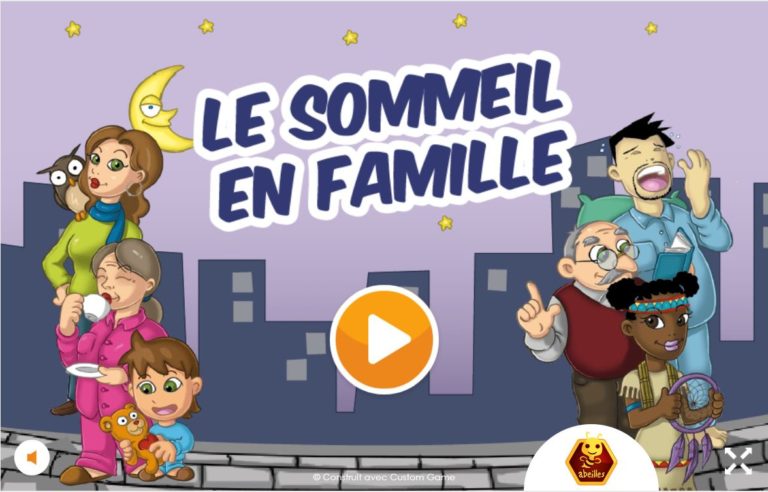 Sommeil en Famille - écran d'accueil